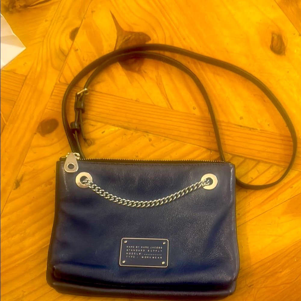 Marc By Marc Jacobs Blue Crossbody Bag with Chain Detail